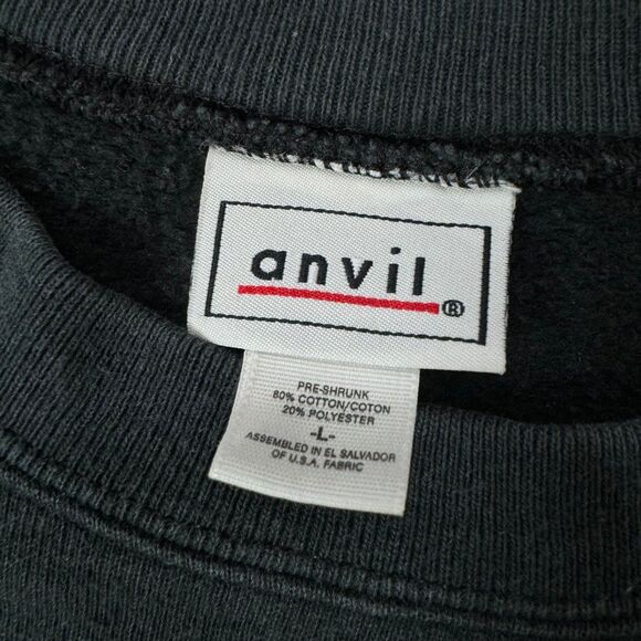 VINTAGE Eagle Anvil Human-I-Tees Painter Crewneck Sweatshirt Size L Distressed - Picture 3 of 8